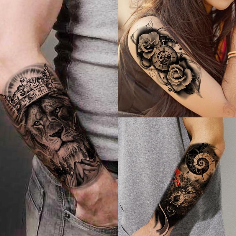 Creative Animal & Flower Pattern Temporary Tattoo Sticker, 68pcs/set Fake Tattoo Sticker, Body Art Decoration for Men & Women