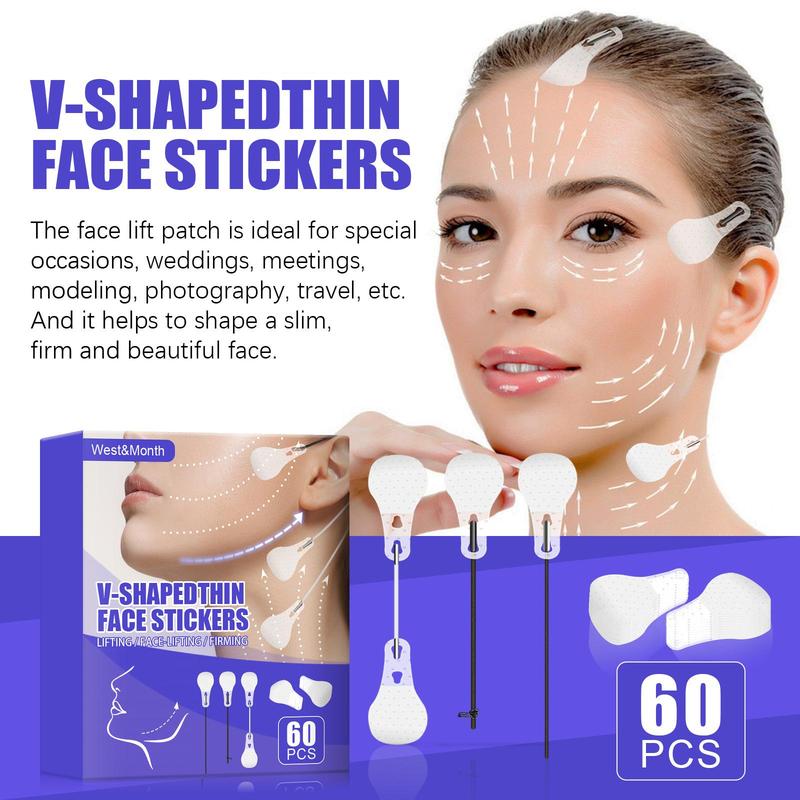 V-shaped Face Skin Lifting Sticker, 60pcs/box Face Skin Lifting and Firming Sticker, Face Skin Care Tool for Women & Men