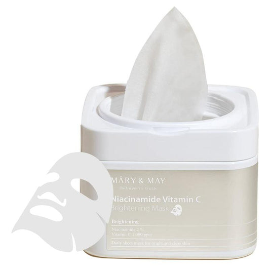 [Mary&May] Niacinamide Vitamin C Mask (30ea), Quick dispenser type 30 sheet, VitaminC, Korean Facial Mask