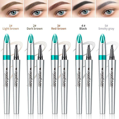 Eyebrow Pencil with 4 Tip Microblade for Natural Eyebrow Makeup Eyebrow Microblading Pen Waterproof &Smudge-Proof