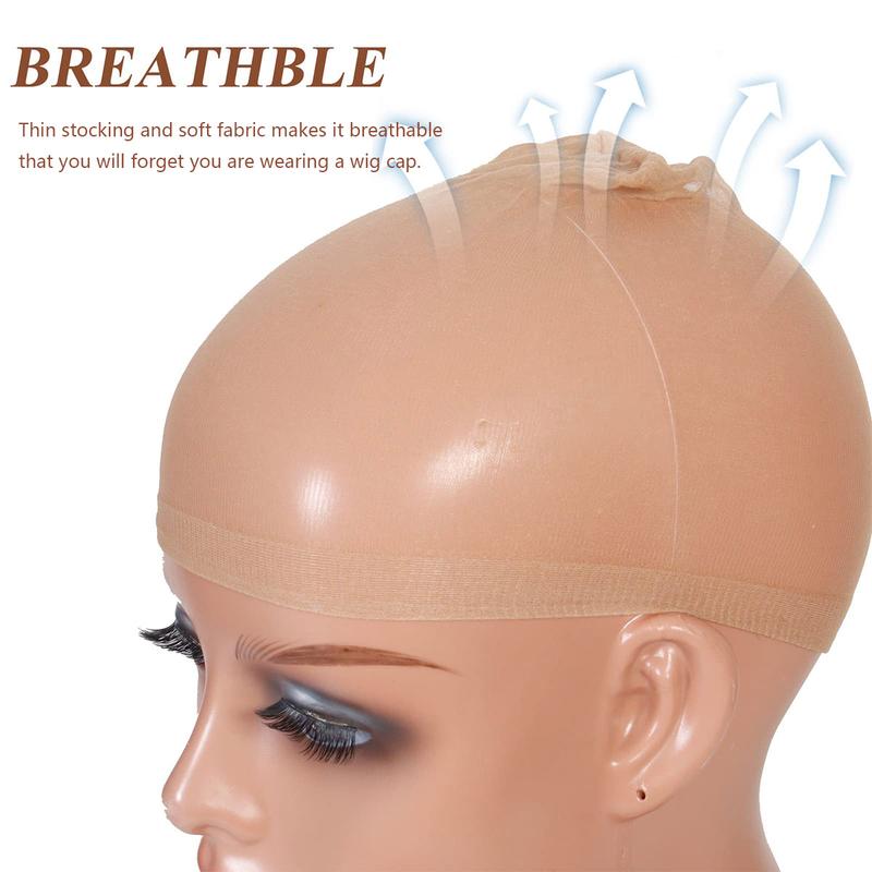 Arabella 1 Bag 2 Counts Invisible and Breathable HD Wig Cap for Human Hair/Synthetic Wig Installations Easy to Wear