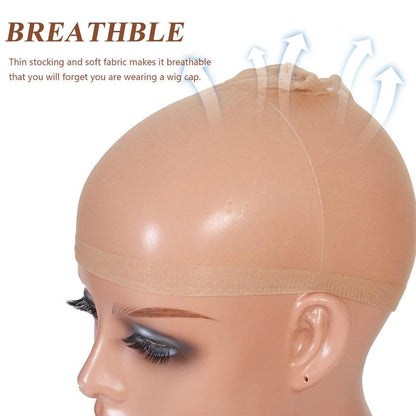 Arabella 1 Bag 2 Counts Invisible and Breathable HD Wig Cap for Human Hair/Synthetic Wig Installations Easy to Wear