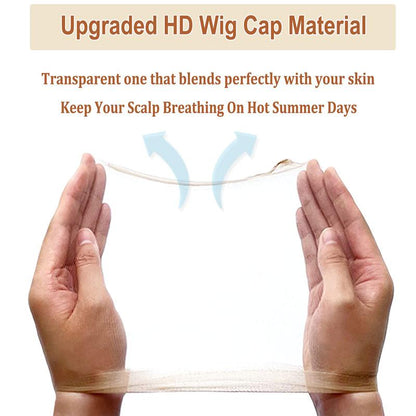 Arabella 1 Bag 2 Counts Invisible and Breathable HD Wig Cap for Human Hair/Synthetic Wig Installations Easy to Wear