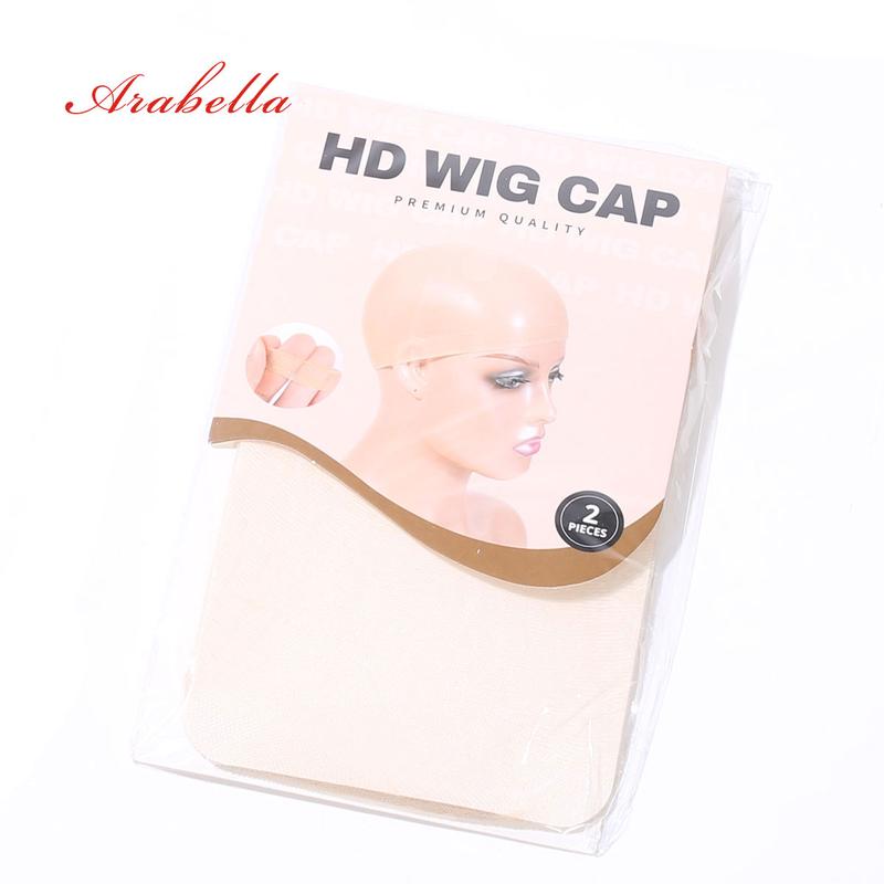 Arabella 1 Bag 2 Counts Invisible and Breathable HD Wig Cap for Human Hair/Synthetic Wig Installations Easy to Wear