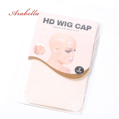 Arabella 1 Bag 2 Counts Invisible and Breathable HD Wig Cap for Human Hair/Synthetic Wig Installations Easy to Wear