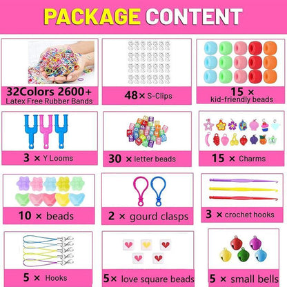 DIY Hair Styling Tool Set, 2741pcs/set Colorful Hair Tie & Bracelet Rubber Band Making Kit, Hair Styling Accessories, Heatless Styling Tools