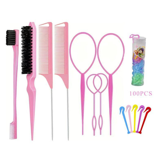 Hair Comb Braiding Set, 14pcs/set Hair Care Highlight Combs Kit, Professional Heatless Styling Tools For Men & Women