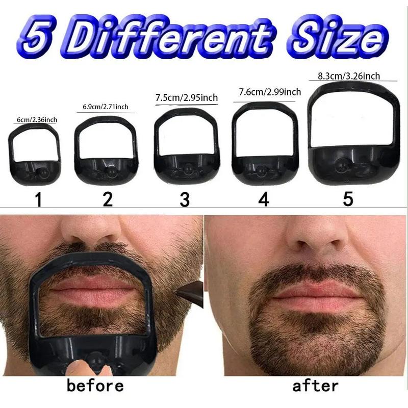 Beard Shaping Stencil, 5pcs/set 5 Sizes Beard Care & Styling Shaper, Professional Beard Shaping Tool for Men