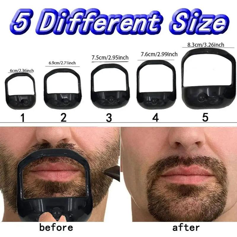 Beard Shaping Stencil, 5pcs/set 5 Sizes Beard Care & Styling Shaper, Professional Beard Shaping Tool for Men