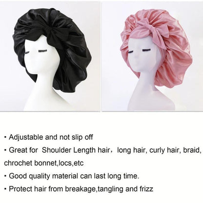 Silk Double Layer Bonnet With Heatless Hair Curler Set, Overnight Curl Kit To Sleep In, Satin Lined Hair Bonnet And Heatless Curls Headband For Women Natural Curly