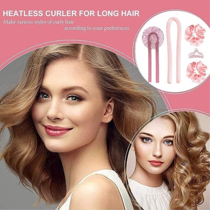 Silk Double Layer Bonnet With Heatless Hair Curler Set, Overnight Curl Kit To Sleep In, Satin Lined Hair Bonnet And Heatless Curls Headband For Women Natural Curly