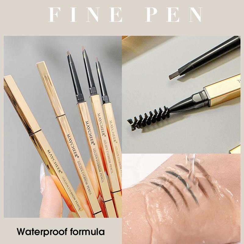 Double-ended Eyebrow Pencil, 1 Count Waterproof Long Lasting Eyebrow Pencil, Brow Styling Brush, Brow Shading & Filling Pencil, Brow Brush Makeup Tool, Eye Brow Makeup Products