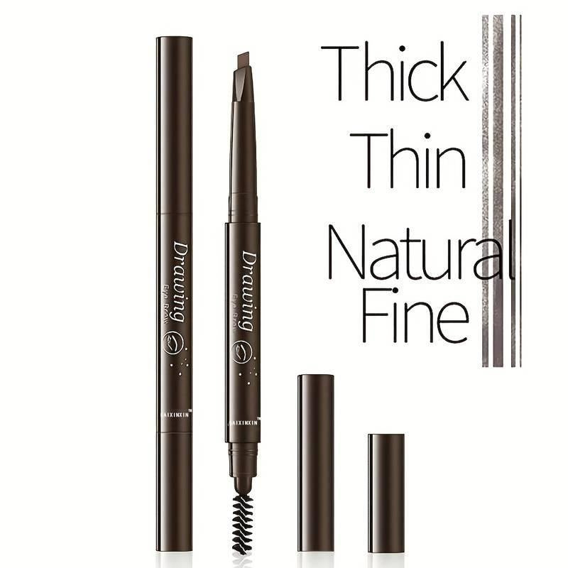 2 In 1 Waterproof Eyebrow Pencil, 1 Count Double Sided Long Lasting Eyebrow Pencil, Brow Styling Eye Makeup Products