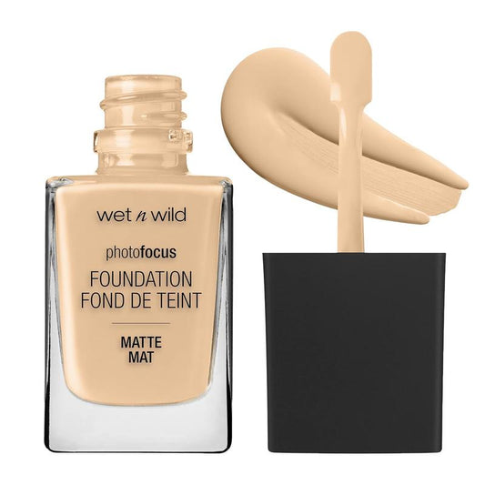 Wet n Wild Photo Focus Matte Liquid Foundation Soft Beige, Vegan & Cruelty-Free Matte Creamy Hydrating Long-lasting Oil Control Pore Minimising Dry Skin Concealer Makeup Moisturize Moisturizer Moisture Hydrate Moisture Hydrate Moisturizing Cosmetic