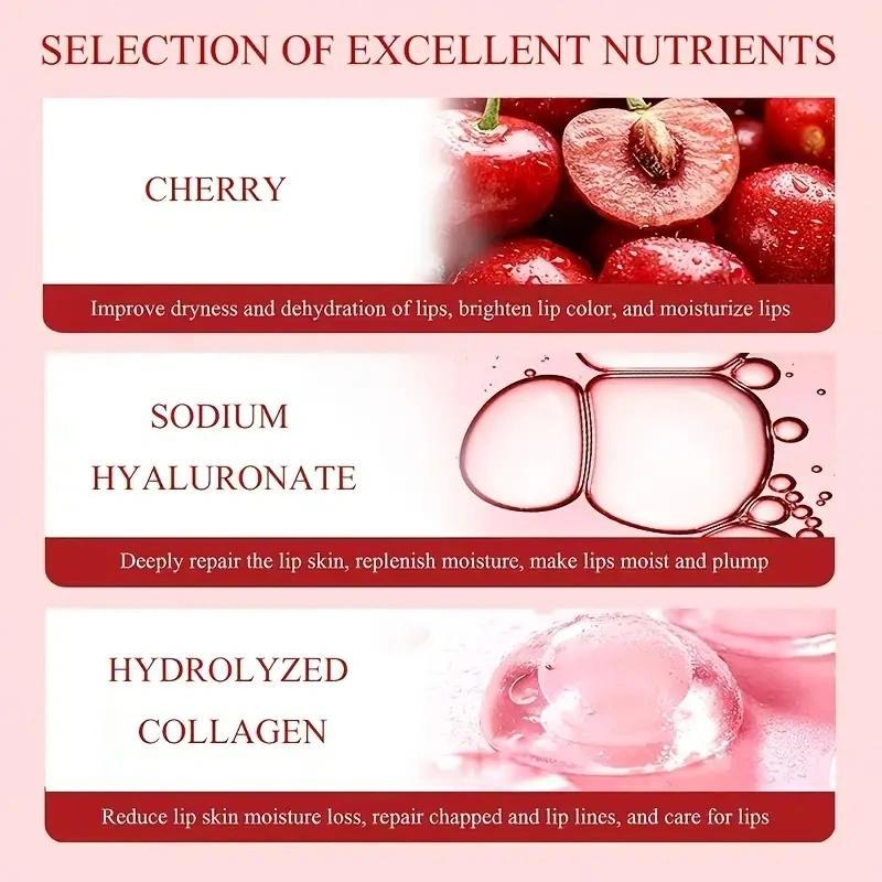 Mildly Moisturizing Lip Care Mask, 1 Set Cherry Hydrating Lip Patch, Lip Moisturizer for Women & Girls, Lip Care Product