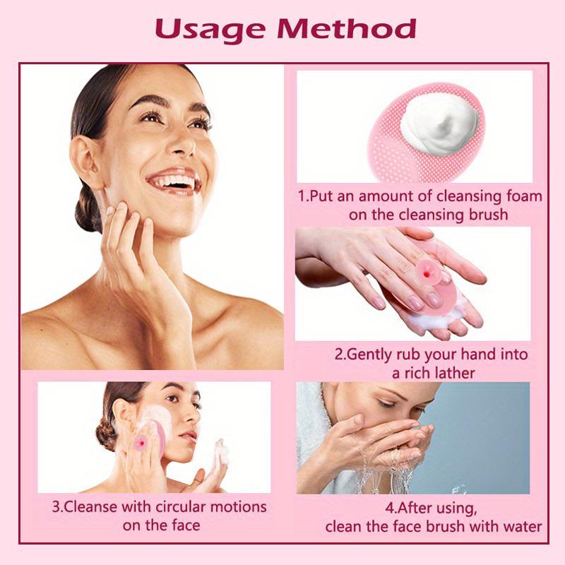 Double-sided Silicone Facial Cleansing Brush, 2 Counts Facial Mask Brush & 2 Counts Facial Cleansing Brush & 2 Counts Nose Cleansing Brush, Facial Skin Care Tool for Daily Use