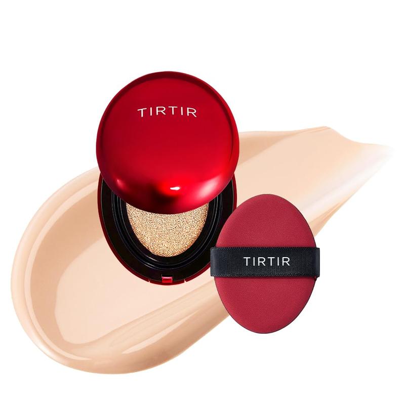 TIRTIR Mask Fit Red Cushion Foundation | Japan's No.1 Choice for Glass skin, Long-Lasting, Lightweight, Buildable Coverage, Semi-Matte Finish, Korean Cushion Foundation (17C, 0.15 oz.(Mini))