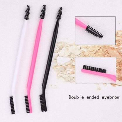 Thin But Stiff Multi-function Dual-ended Eyebrow & Eyelash Brush, 3 Counts Professional Makeup Tools for Women & Girls