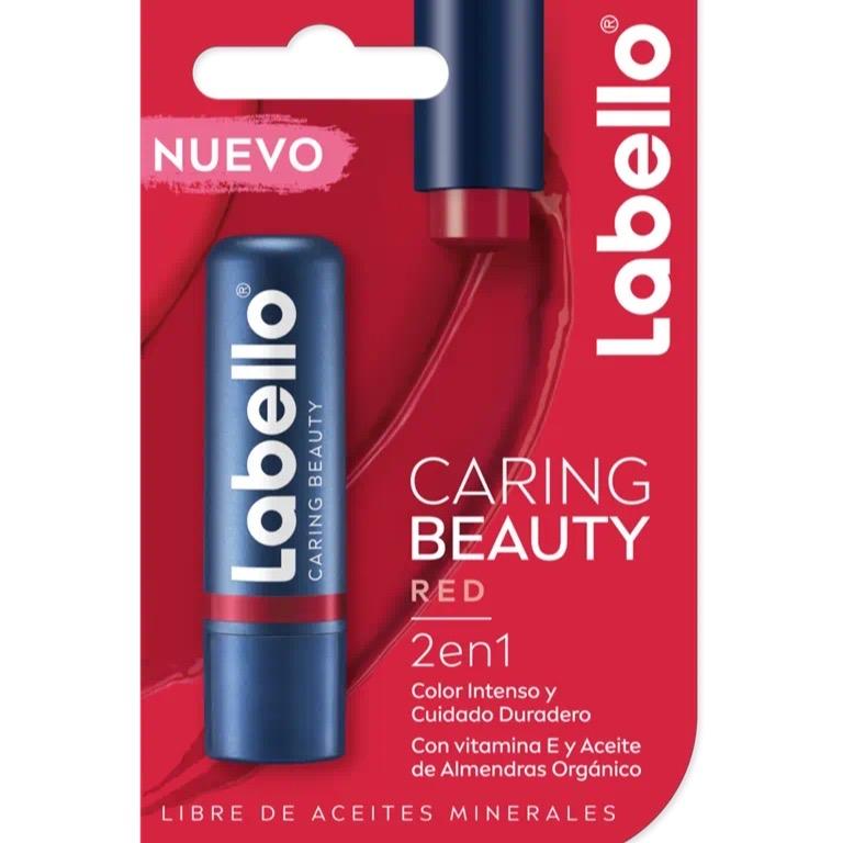 LABELLO CARING BEAUTY MOISTURIZING LIP BALM RED