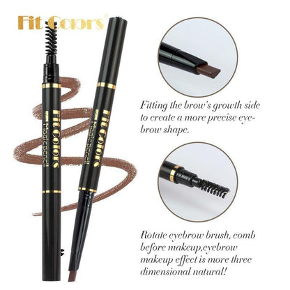 Double-ended Eyebrow Pencil & Eyebrow Brush, 2pcs/set Waterproof Long Lasting Eyebrow Pencil, Brow Styling Brush, Eye Brow Makeup Tool, Eyebrow Makeup Brushes, Cosmetic Beauty Supplies