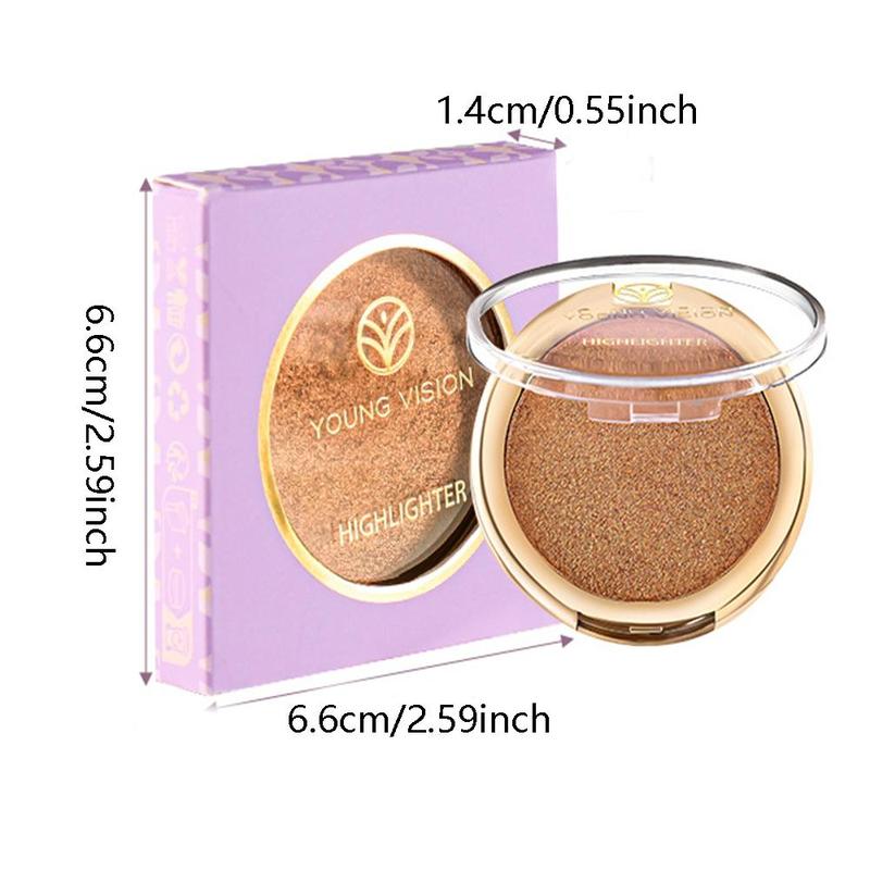 Shimmer Highlighter Powder, Long Lasting Pearly Makeup Powder, Facial Brightening Cosmetics, Facial Contouring Highlighter Powder for Daily & Party Makeup