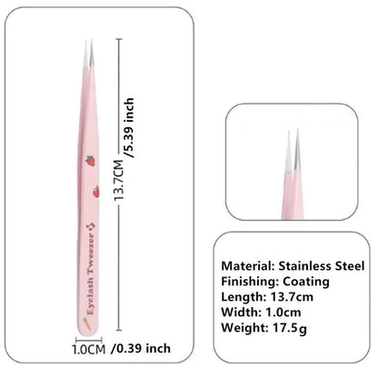 Cartoon Design Lash Tweezers, 7 Counts Professional False Eyelashes Applicator Tool, Lightweight Eyelash Extension Tool, Makeup Tool, Lashes Clusters