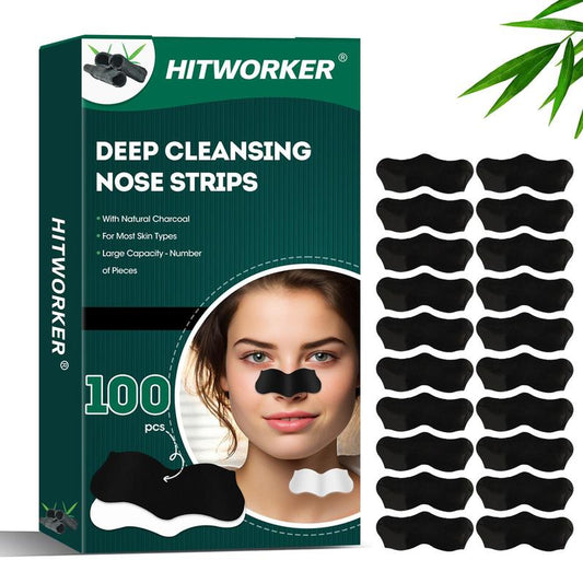 Nose Blackhead Removal Mask, 100pcs Deep Cleansing Skin Care, Remove Acne Treatment Mask, Natural Charcoal Blackhead Patch, Suitable for All Kinds Of Skin, Nose Pore Cleaning Patch