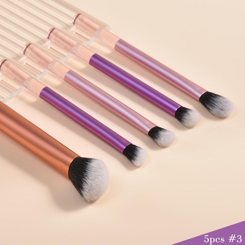 Makeup Brush with Clear Handle, Versatile Soft Makeup Brushes for Foundation, Powder, Concealers, Eye Shadows, Blush, Lip Balm, Brushes with Soft Bristles & Comfortable Grip for Beginners, Cosmetic Brush Set