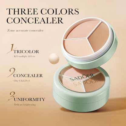 3 Colors Concealer Palette (3 Boxes Set), Long Lasting Lightweight Concealer Palette Set, Full Coverage Flawless Makeup Cream, Makeup Product Kit for Women & Girls