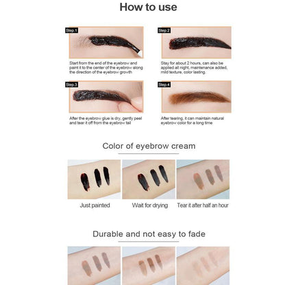 Peel-off Eyebrow Dyeing Gel, 1 Count Waterproof Long Lasting Eyebrow Tinted Gel, Eyebrow Makeup Product For Beginners