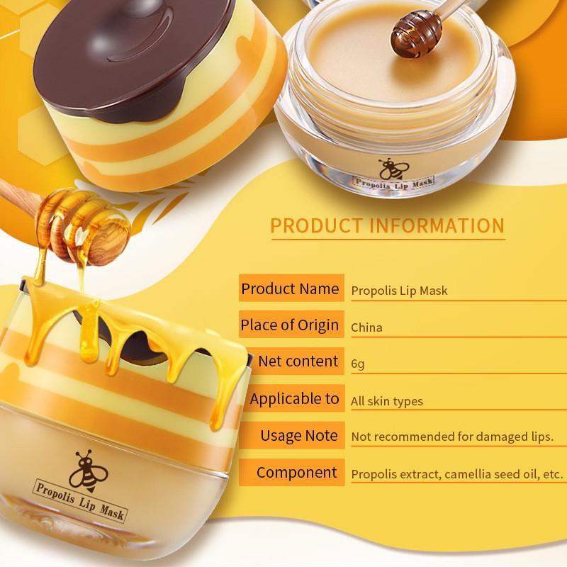 Propolis Lip Mask, 1 Count Moisturizing Lip Mask, Hydrating Lip Care Mask, Lip Care Product for Women & Girls