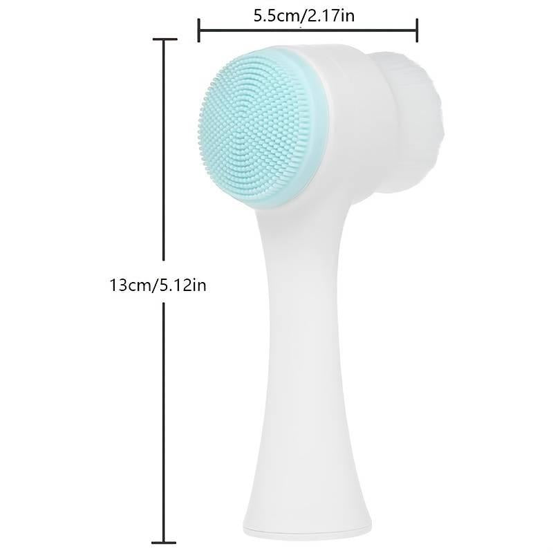 Random Color 2 in 1 Face Brush, Manual Facial Cleansing & Exfoliating Brush with Ultra Fine Soft Bristles, Handheld Double Side Face Skincare Tools