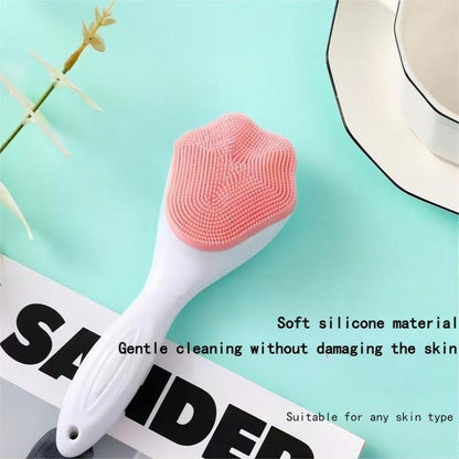 Long Handle Cat Claw Shaped Facial Cleansing Brush, Silicone Face Scrubber, Deep Cleansing Pores And Dirt Facial Brush