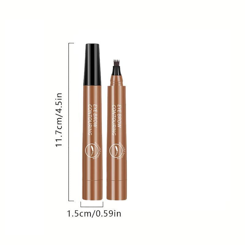 Four Prong Head Liquid Eyebrow Pencil, 1 Count 4 Tipped Precise Brow Pen, Long Lasting Easy Applying Eyebrow Pencil For Beginners