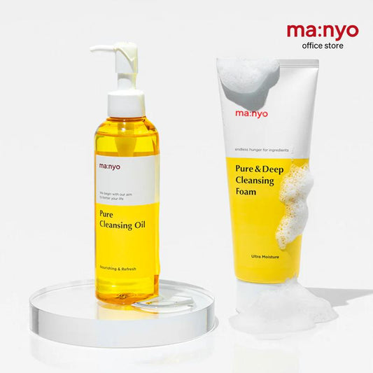 [ma:nyo Official Shop] Pure Double Cleansing Set (Oil 200ml + Foam Cleanser 100ml)