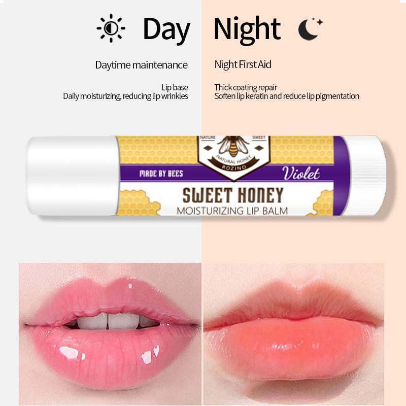 Honey Moisturizing Lip Butter Balm, 6pcs/set Long-lasting Plumping Lip Line Soft Lip Balm, Comfort Lip Skincare Product for Women & Girls