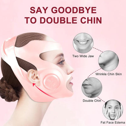 Face V Line Tape Massager,Soft Fabric Chin Strap for Double Chin,Smart Double Chin V Line Mask Lifting Belt with Magnetic Massage,Wearable V Face Beauty Device for Women, Valentine gift