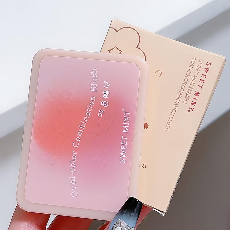 Long Lasting Two Colors Blush, Natural Blush For Daily Makeup, Lightweight Soft Color Shadow Blush