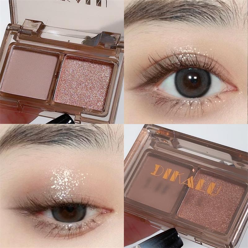 2-color Eyeshadow Palette, Matte And Glitter Eye Shadows Palette, Long Lasting Shimmering Eye Shadow Makeup Products For All Styles And Occasions