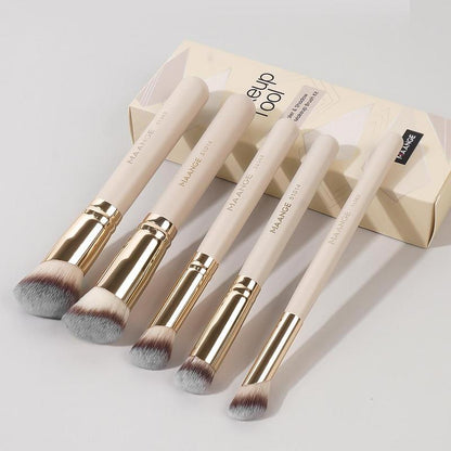 Angled Concealer Brush Set, Summer Gifts, 5 Counts/set Versatile Soft Makeup Brushes for Concealers and Shadows, Brushes with Soft Bristles for Beginners, Foundation Makeup Cosmetic Tools, Makeup Brushes Set