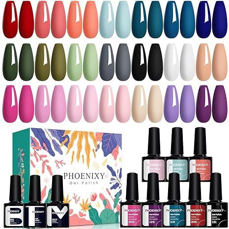 "Spring's Best Colors 24 PCS Gel Nail Polish Kit " Glossy Manicure Nail Art Nail Care Pack Smooth Cutics Cosmetic