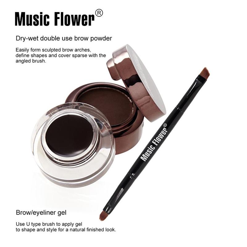 2 in 1 Eyeliner And Brow Powder (1 Piece), Long-lasting Eyebrow Powder & Eyeliner With Brush, Makeup Tool & Makeup Product