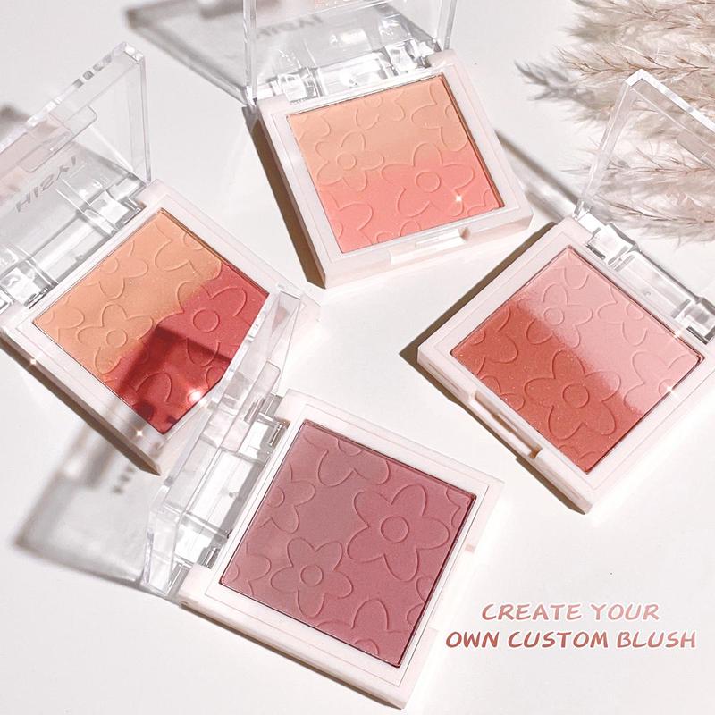 Long Lasting Gradient Color Matte Blush, Easy Coloring Lightweight Blush Pressed Powder, Natural Look Blush Suitable for All Skins