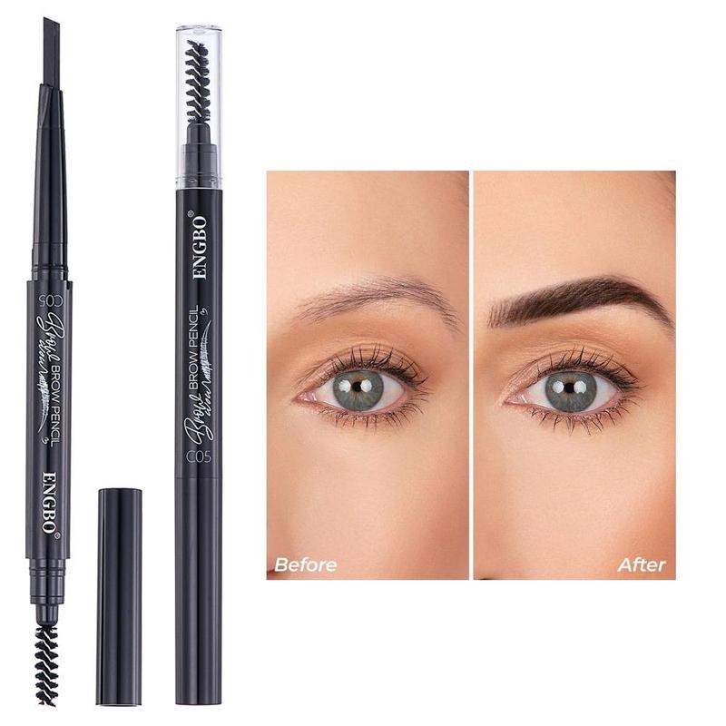 Double-ended Eyebrow Pencil, 5 Counts/set Long Lasting Eyebrow Pencil, Brow Styling Brush, Eye Brow Makeup Tool, Eyebrow Makeup Brushes, Makeup Brushes, Cosmetic Beauty Supplies