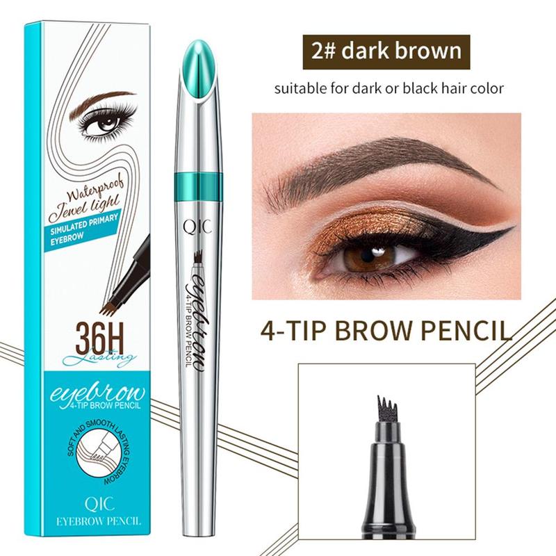 4-Tip Liquid Eyebrow Pencil, 1 Count Long Lasting Liquid Brow Pencil, Brow Makeup Tool For Women