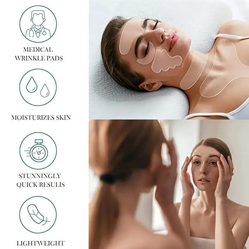 Reusable Facial Wrinkle Patches, 11pcs Silicone Skin Smoothing Pads, Facial Skin Smoothing Pads, Professional Skin Care Tools for Women, Skincare Products