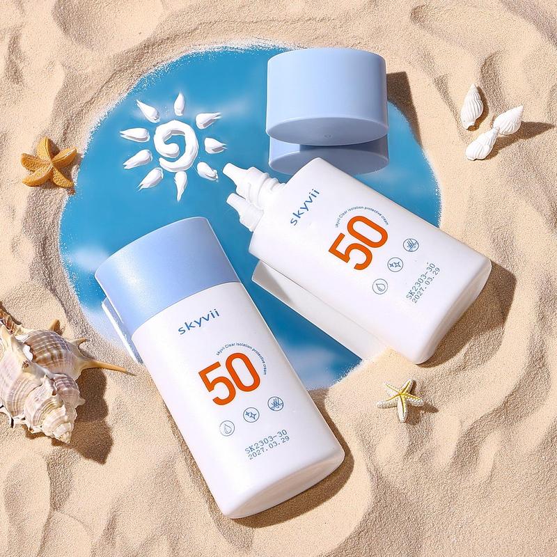 Sunscreen Cream, 2pcs/set Long-lasting Sun Protection for Face & Body, Waterproof Sunscreen for Outdoor Use