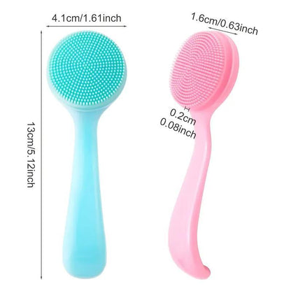 Silicone Facial Cleansing Brush for Women, 2 Counts Comfort Soft Face Scrubber Brush for Daily Use, Face Deep Cleaning & Massage Tool, Summer Skin Care Tool