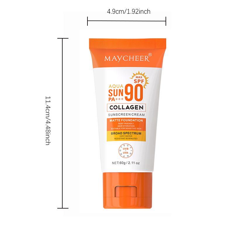 Collagen Sunscreen Set, 2 Counts/set Refreshing and Non-sticky Sunscreen, Moisturizing Sun Care Product for Women & Men