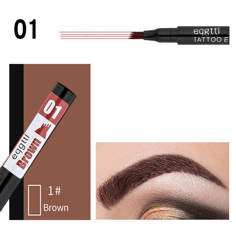 4 Fork Eyebrow Pencil, 1 Count Waterproof Long Lasting Eyebrow Pen, Brow Styling Shading & Filling Pencil